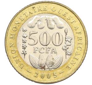 500 франков 2005 года Западно-Африканский валютный союз (Медальное соотношение сторон) — Фото №1