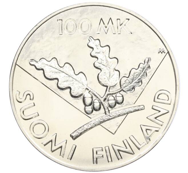 Монета 100 марок 1995 года Финляндия «50 лет ООН» (Артикул: M2-82426) — Фото №2