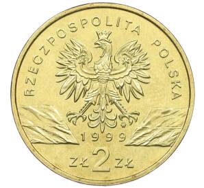 2 злотых 1999 года Польша «Всемирная природа — Волк» — Фото №2