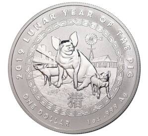 1 доллар 2019 года Австралия «Год свиньи»