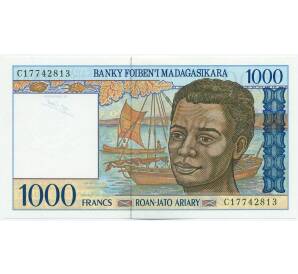 1000 франков 1995 года Мадагаскар — Фото №1