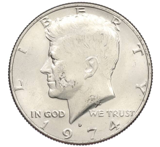 Монета 1/2 доллара (50 центов) 1974 года D США (Артикул: M2-82803) — Фото №1