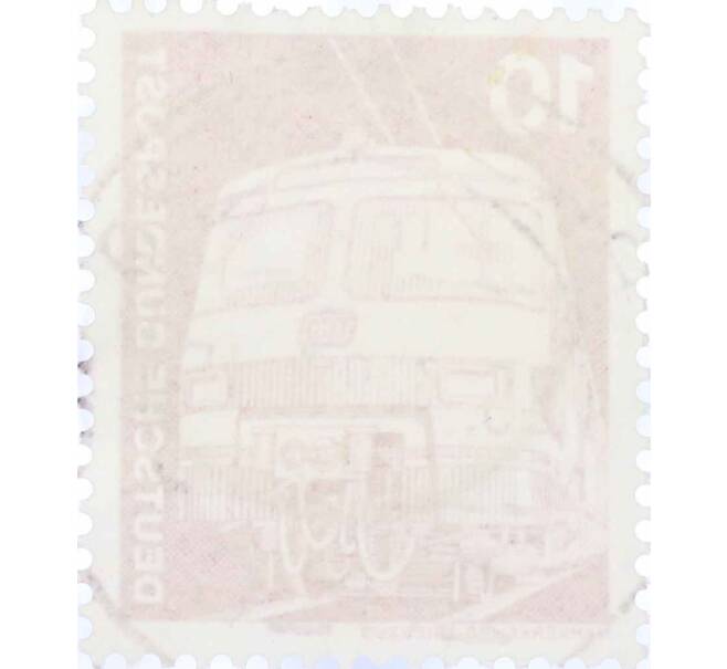 Почтовая марка 10 пфеннигов 1975 года Западная Германия (ФРГ) «Пригородный поезд» (Артикул: T11-15394) — Фото №2