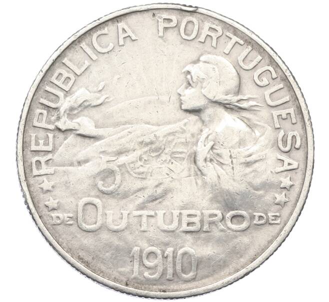 Монета 1 эскудо 1910 года Португалия «Основание республики» (Артикул: K12-44897) — Фото №1