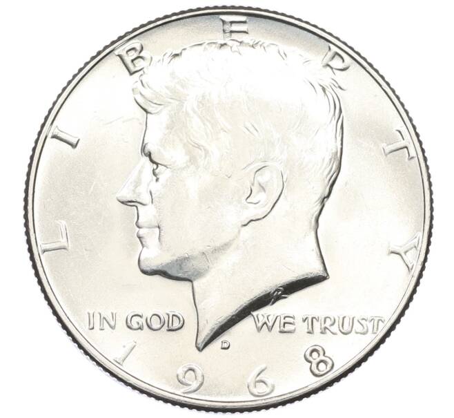 Монета 1/2 доллара (50 центов) 1968 года D США (Артикул: M2-82880) — Фото №1