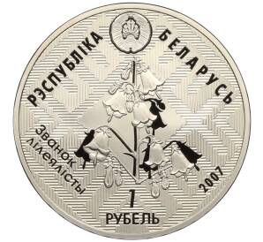 1 рубль 2007 года Белоруссия «Заказники Беларуси — Днепро-Сожский (Стерлядь)» — Фото №2