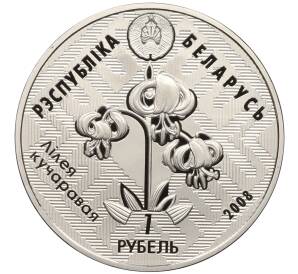 1 рубль 2008 года Белоруссия «Заказники Беларуси — Липичанская пуща (Обыкновенный зимородок)» — Фото №2