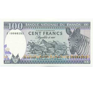 100 франков 1989 года Руанда — Фото №1