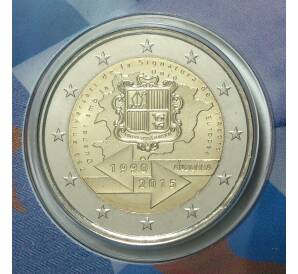 2 евро 2015 года Андорра 25 лет соглашению с ЕС — в буклете — Фото №1