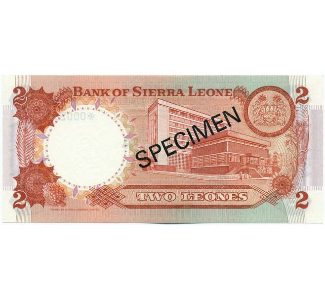 Банкнота 2 леоне 1978 года Сьерра-Леоне (ОБРАЗЕЦ) (Артикул: K12-46089) — Фото №2