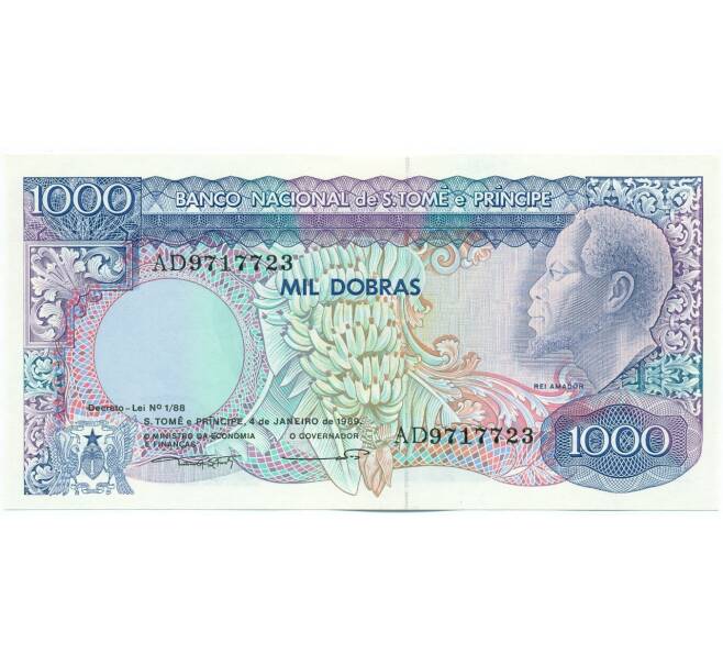 Банкнота 1000 добр 1989 года Сан-Томе и Принсипи (Артикул: K12-46095) — Фото №1