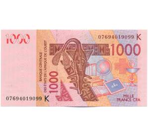 1000 франков 2003 года Западно-африканский валютный союз — литера К (Сенегал) — Фото №1