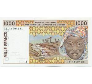 1000 франков 2003 года Западно-африканский валютный союз — литера Т (Того) — Фото №1