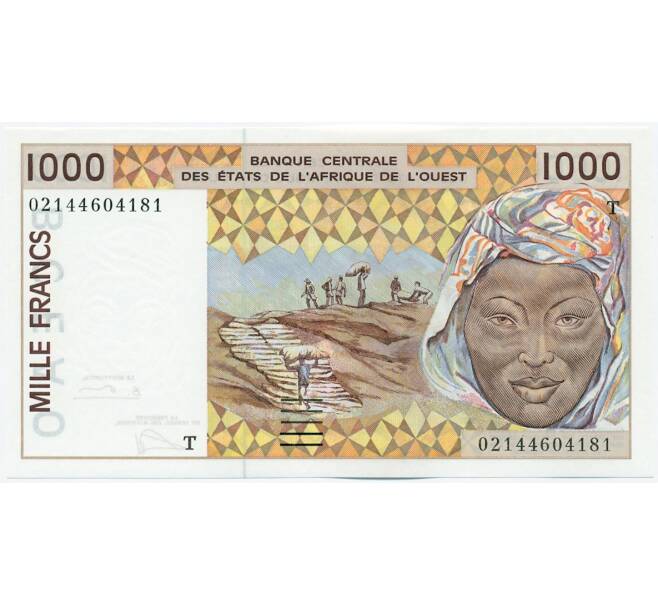 Банкнота 1000 франков 2003 года Западно-африканский валютный союз — литера Т (Того) (Артикул: K12-46118) — Фото №1