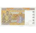 Банкнота 1000 франков 2003 года Западно-африканский валютный союз — литера Т (Того) (Артикул: K12-46118) — Фото №2