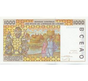 1000 франков 2003 года Западно-африканский валютный союз — литера Т (Того) — Фото №2