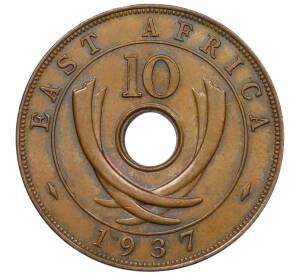 10 центов 1937 года KN Британская Восточная Африка — Фото №1