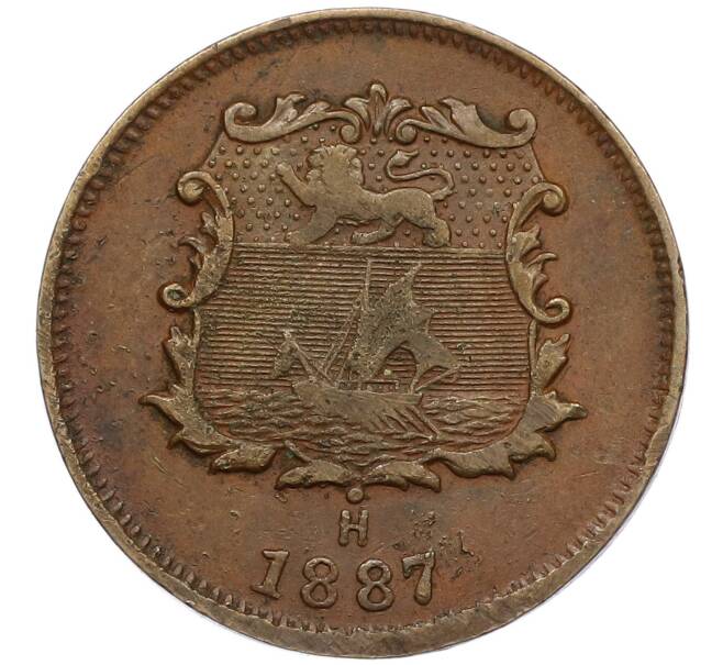 Монета 1/2 цента 1887 года Британское Северное Борнео (Артикул: K27-86404) — Фото №1