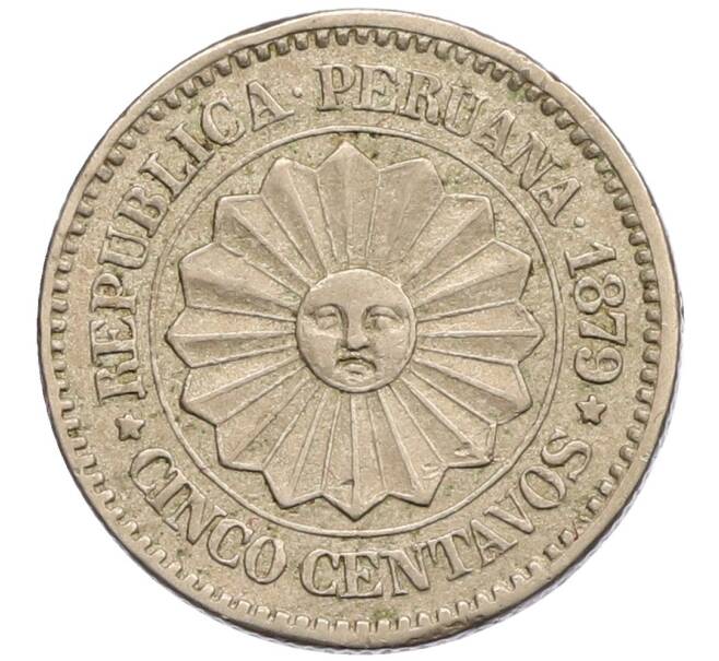 Монета 5 сентаво 1879 года Перу (Артикул: K1-5943) — Фото №1