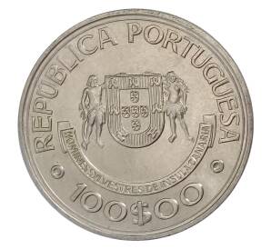 100 эскудо 1989 года Португалия «Золотой век открытий — Открытие Канарских островов» — Фото №2