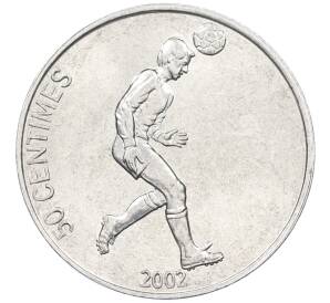 50 сантимов 2002 года Конго (ДРК) «Футболист» — Фото №1