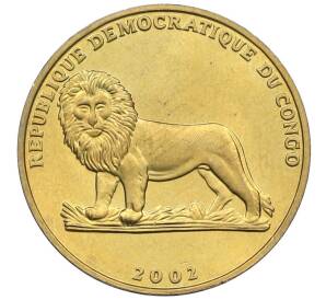 1 франк 2002 года Конго (ДРК) «Животные — Петух» — Фото №2