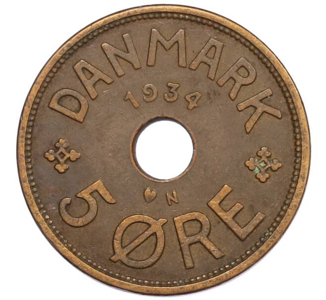 Монета 5 эре 1934 года Дания (Артикул: K12-48073) — Фото №1