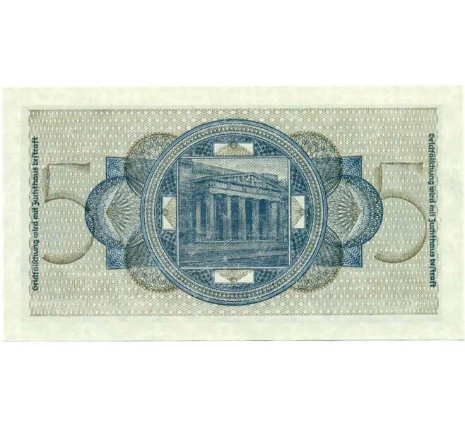 Банкнота 5 рейхсмарок 1940 года Германия (Для окупированных территорий) (Артикул: B2-13496) — Фото №2