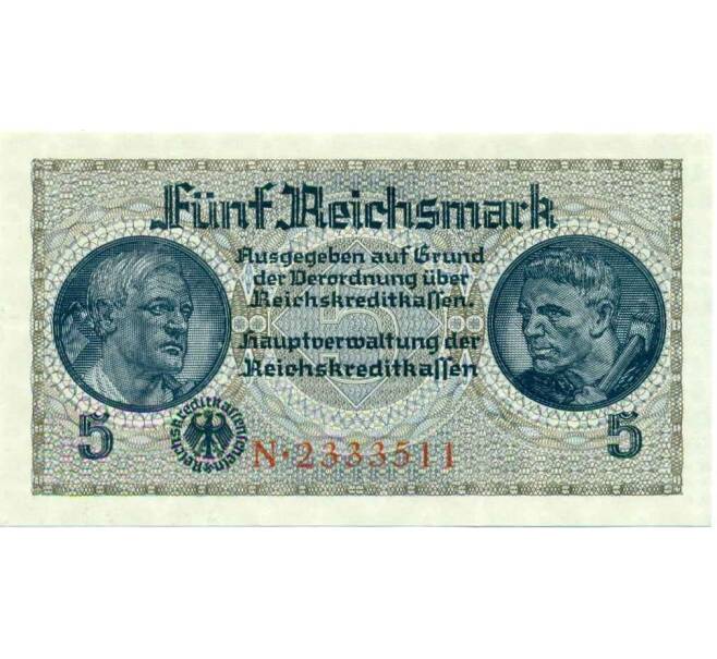 Банкнота 5 рейхсмарок 1940 года Германия (Для окупированных территорий) (Артикул: B2-13498) — Фото №1
