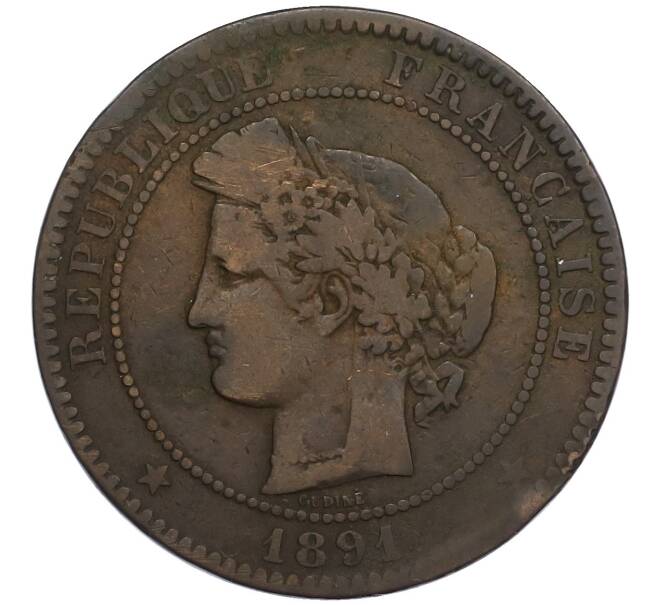 Монета 10 сантимов 1891 года А Франция (Артикул: K12-48825) — Фото №1