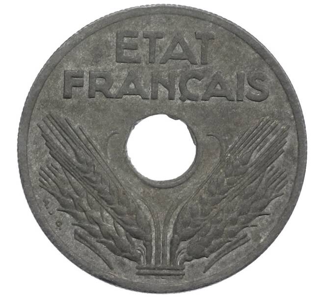 Монета 20 сантимов 1941 года Франция (Номинал цифрами) (Артикул: K12-48870) — Фото №2