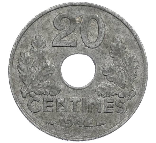 Монета 20 сантимов 1942 года Франция (Артикул: K12-48871) — Фото №1