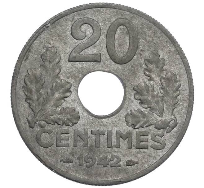 Монета 20 сантимов 1942 года Франция (Артикул: K12-48872) — Фото №1