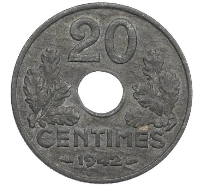 Монета 20 сантимов 1942 года Франция (Артикул: K12-48875) — Фото №1