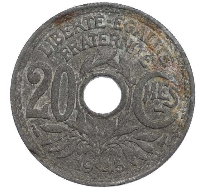 Монета 20 сантимов 1945 года Франция (Артикул: K12-48882) — Фото №1