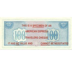 Дорожный чек на 100 долларов США «American express» (ОБРАЗЕЦ) — Фото №2