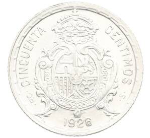 50 сентимо 1926 года Испания — Фото №1