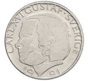 1 крона 1991 года Швеция — Фото №1