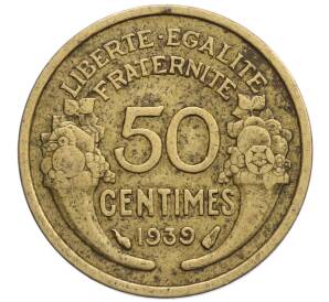 50 сантимов 1939 года Франция — Фото №1