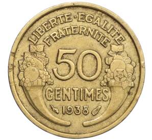 50 сантимов 1938 года Франция — Фото №1