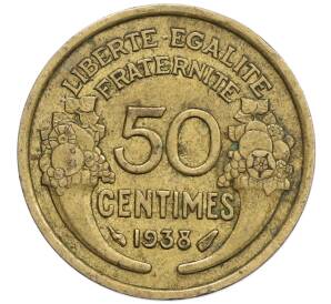 50 сантимов 1938 года Франция — Фото №1