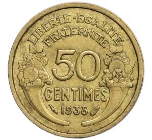 50 сантимов 1938 года Франция — Фото №1