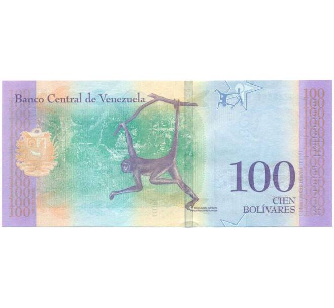 Банкнота 100 боливаров 2018 года Венесуэла (Артикул: T11-16914) — Фото №2