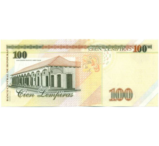 Банкнота 100 лемпир 2014 года Гондурас (Артикул: K12-50295) — Фото №2