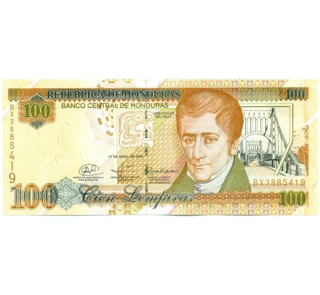 Банкнота 100 лемпир 2008 года Гондурас (Артикул: K12-50307) — Фото №1