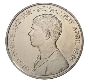 50 пенсов 1984 года Остров Вознесения — Королевский визит Принца Эндрю — Фото №1