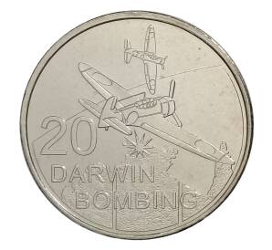 20 центов 2016 года Австралия — «100 лет АНЗАК — Бомбардировка Дарвина» — Фото №1