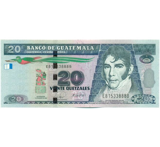Банкнота 20 кетцалей 2008 года Гватемала (Артикул: K12-50791) — Фото №1