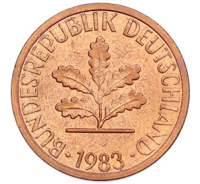 Монета 1 пфенниг 1983 года G Западная Германия (ФРГ) (Артикул: K12-51694) — Фото №1