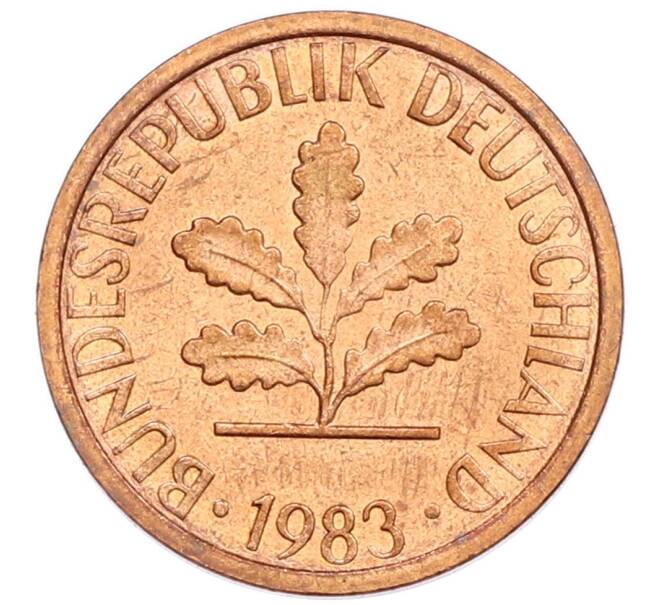 Монета 1 пфенниг 1983 года G Западная Германия (ФРГ) (Артикул: K12-51696) — Фото №1